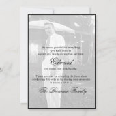 Einfache Elegante Beerdigung Schwarz und Weiß Viel Dankeskarte (Rückseite)