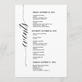 Einfache elegante Begrüßungs- und Veranstaltungska Programm (Rückseite)