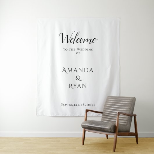 Einfache Elegante Begrüßungsskripte Wandteppich (Beispiel)