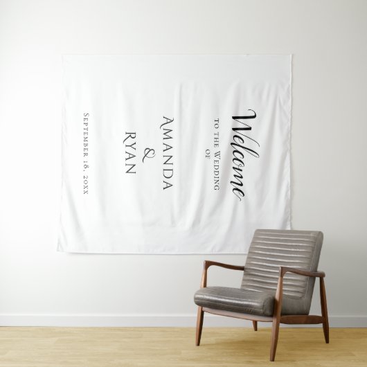 Einfache Elegante Begrüßungsskripte Wandteppich (Beispiel (Horizontal))