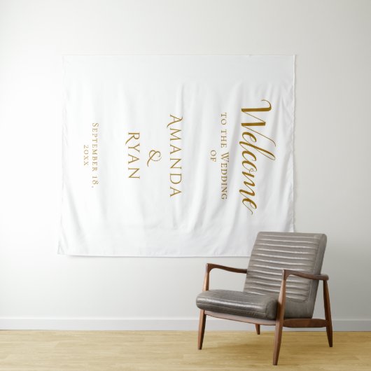 Einfache Elegante Begrüßungsskripte Wandteppich (Beispiel (Horizontal))