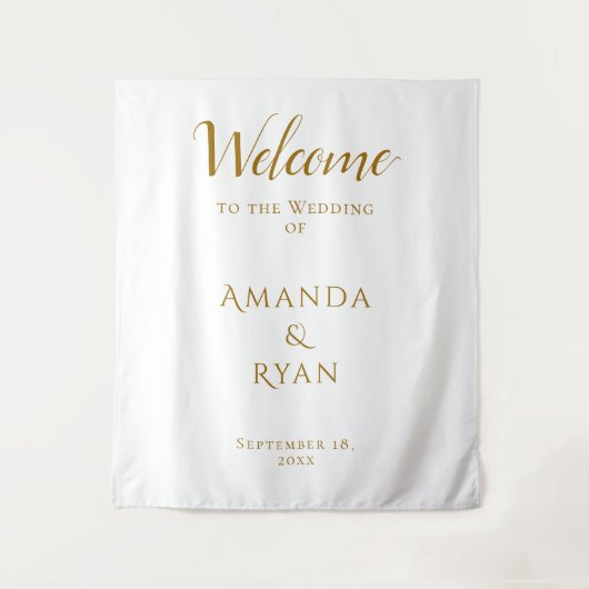 Einfache Elegante Begrüßungsskripte Wandteppich (Vorderseite)