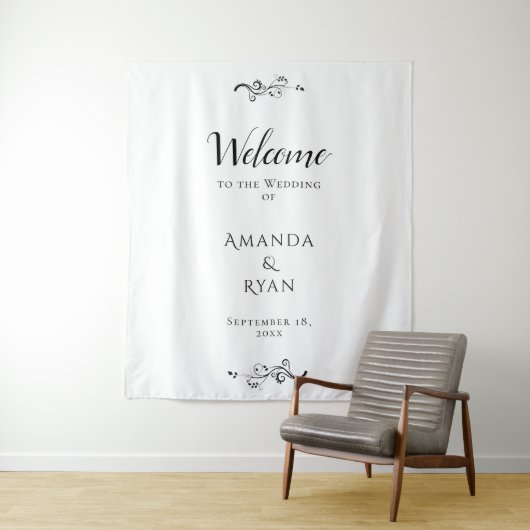 Einfache Elegante Begrüßungsskripte Wandteppich (Beispiel)