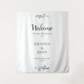 Einfache Elegante Begrüßungsskripte Wandteppich (Vorderseite)