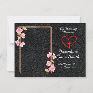 Einfache elegante Beileid-Gedenkkarte Foto Postkarte