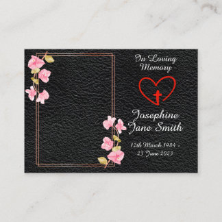 Einfache elegante Beileid-Gedenkkarte Foto Visitenkarte