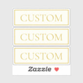 Einfache, elegante, benutzerdefinierbare Textform  Aufkleber (Blatt)