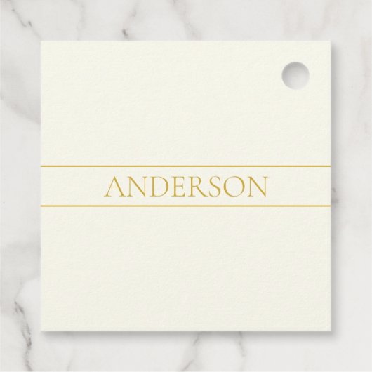 Einfache, elegante, benutzerdefinierbare Textform  Geschenkanhänger (Rückseite)