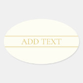 Einfache, elegante, benutzerdefinierbare Textform  Ovaler Aufkleber (Vorderseite)