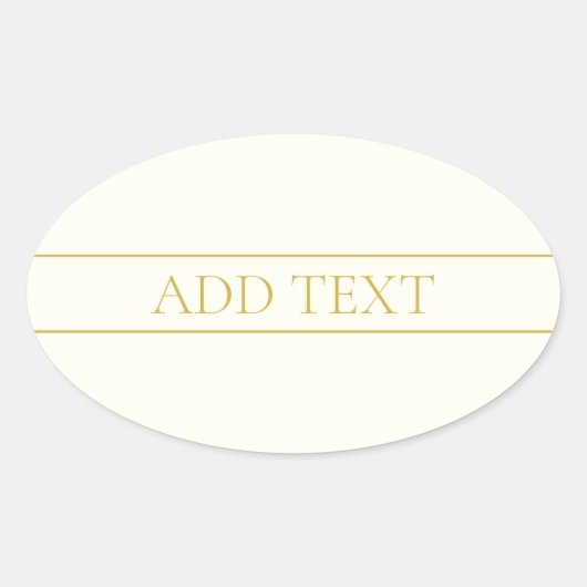 Einfache, elegante, benutzerdefinierbare Textform  Ovaler Aufkleber (Vorderseite)