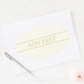 Einfache, elegante, benutzerdefinierbare Textform  Ovaler Aufkleber (Umschlag)