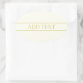 Einfache, elegante, benutzerdefinierbare Textform  Ovaler Aufkleber (Tasche)