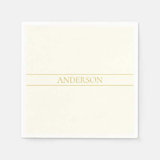 Einfache, elegante, benutzerdefinierbare Textform Serviette (Vorderseite)