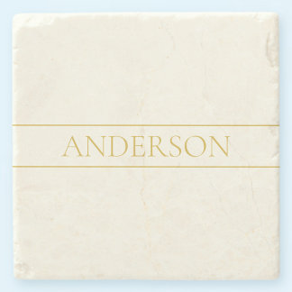 Einfache, elegante, benutzerdefinierbare Textform Steinuntersetzer