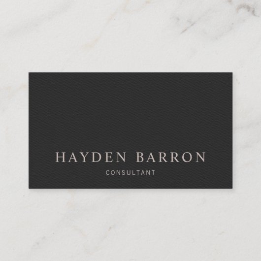 Einfache Elegante Beruflich Black Visitenkarte (Vorderseite)