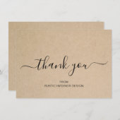 Einfache Elegante Beruflich Business Rustikal Dankeskarte (Vorne/Hinten)