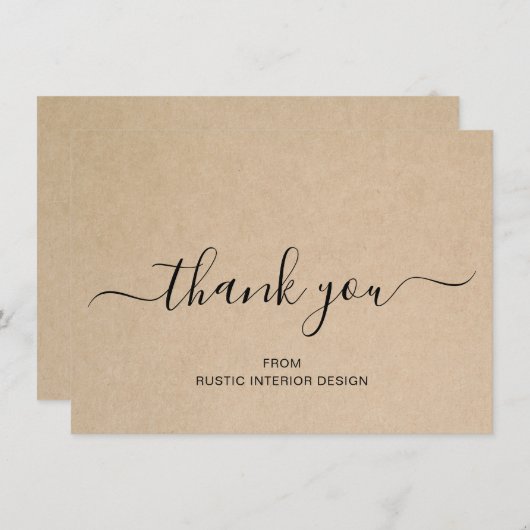 Einfache Elegante Beruflich Business Rustikal Dankeskarte (Vorne/Hinten)