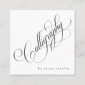 Einfache elegante Berufliche Calligraf-Services Quadratische Visitenkarte (Vorderseite)