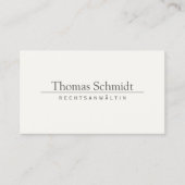 Einfache elegante Berufliche Cream Business Card Visitenkarte (Vorderseite)