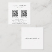 Einfache Elegante Berufliche Minimal Moderne QR Co Quadratische Visitenkarte (Vorne/Hinten)