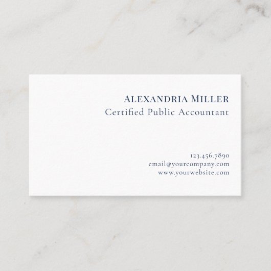 Einfache elegante Berufliche Visitenkarte (Vorderseite)