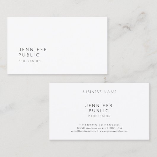 Einfache, elegante Berufliche Vorlage Visitenkarte (Vorne/Hinten)