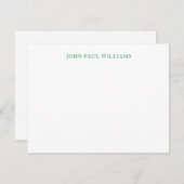 Einfache Elegante Berufliche Waldgrün Mitteilungskarte (Vorne/Hinten)