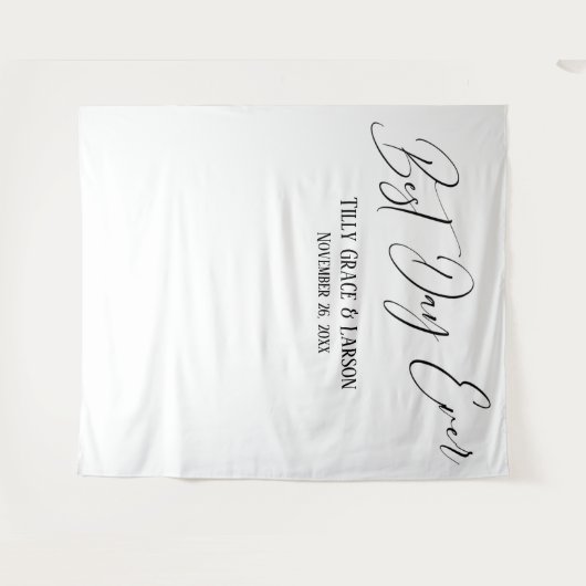 Einfache Elegante Best Day-Foto-Hintergrund Wandteppich (Vorderseite (Horizontal))