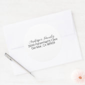 Einfache elegante Bezeichnung für schwarze Skripte Runder Aufkleber (Umschlag)