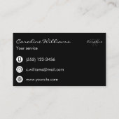 Einfache, elegante Bezeichnung Monogram Schwarz-we Visitenkarte (Rückseite)