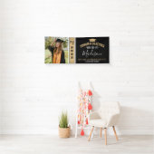 Einfache Elegante Black 1 Foto Abschluss Banner (Insitu)