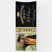 Einfache Elegante Black 1 Foto Abschluss Banner (Vertikal)