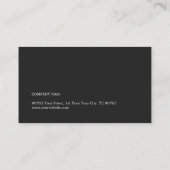 Einfache, elegante Black and White Consultant Visitenkarte (Rückseite)