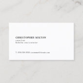 Einfache, elegante Black and White Consultant Visitenkarte (Vorderseite)