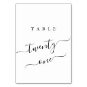 Einfache Elegante Black Calligraphy Tischnummer Ca (Vorderseite)