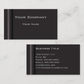 Einfache elegante Black Corporate Business Card Visitenkarte (Vorne/Hinten)