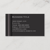 Einfache elegante Black Corporate Business Card Visitenkarte (Rückseite)