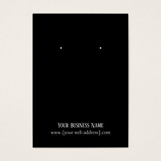 Einfache elegante Black Custom Earring Business Ca (Vorderseite)