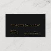 Einfache elegante Black & Gold Monogram Beruflich Visitenkarte (Rückseite)