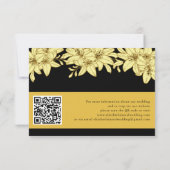 Einfache elegante Black & Gold RSVP-Karte RSVP Karte (Rückseite)