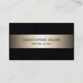 Einfache elegante Black Imitats Gold Stripe Anwält Visitenkarte (Vorderseite)