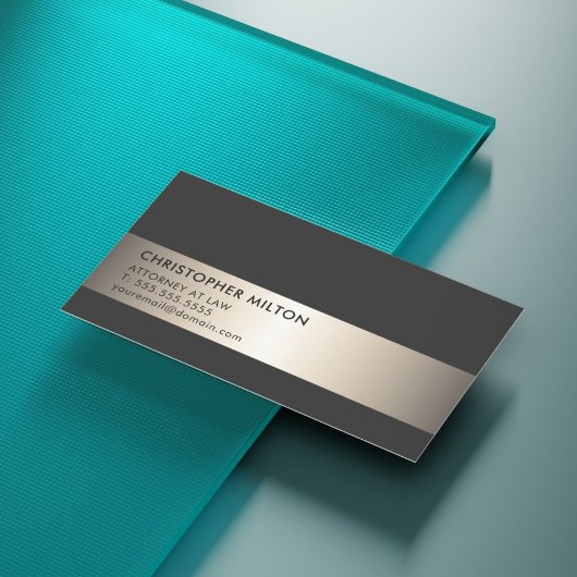 Einfache elegante Black Imitats Metal Stripe Anwäl Visitenkarte