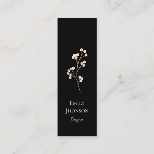 Einfache elegante Black Mini Business Card Visitenkarte (Vorderseite)