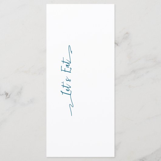 Einfache elegante Black Modern Wedding Menu Flat Menükarte (Rückseite)