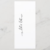 Einfache elegante Black Modern Wedding Menu Flat Menükarte (Rückseite)