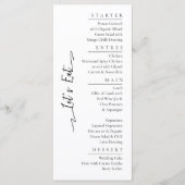Einfache elegante Black Modern Wedding Menu Flat Menükarte (Vorderseite)