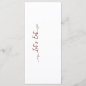 Einfache elegante Black Modern Wedding Menu Flat Menükarte (Rückseite)