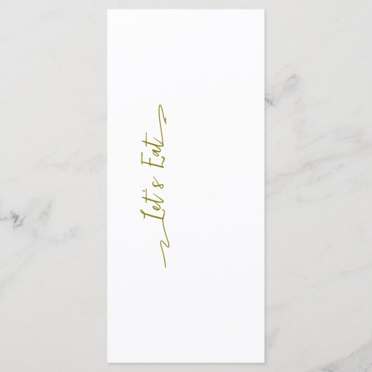 Einfache elegante Black Modern Wedding Menu Flat Menükarte (Rückseite)