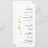 Einfache elegante Black Modern Wedding Menu Flat Menükarte (Vorne/Hinten)