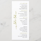 Einfache elegante Black Modern Wedding Menu Flat Menükarte (Vorderseite)